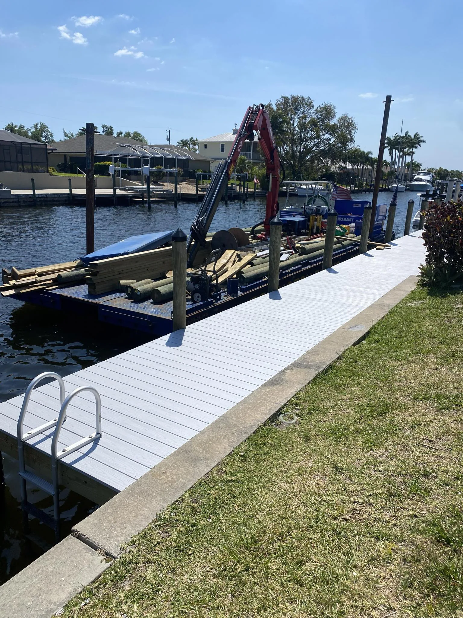 Top Notch Docks active marine construction worksite