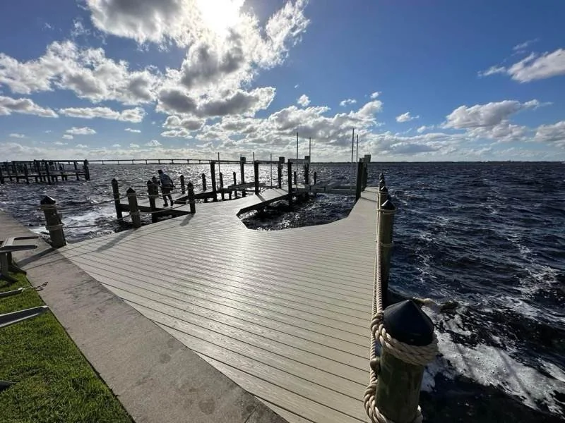 Cape Coral custom saltwater dock construction | Top Notch Docks Custom saltwater dock construction by Top Notch Docks for a Cape Coral waterfront property