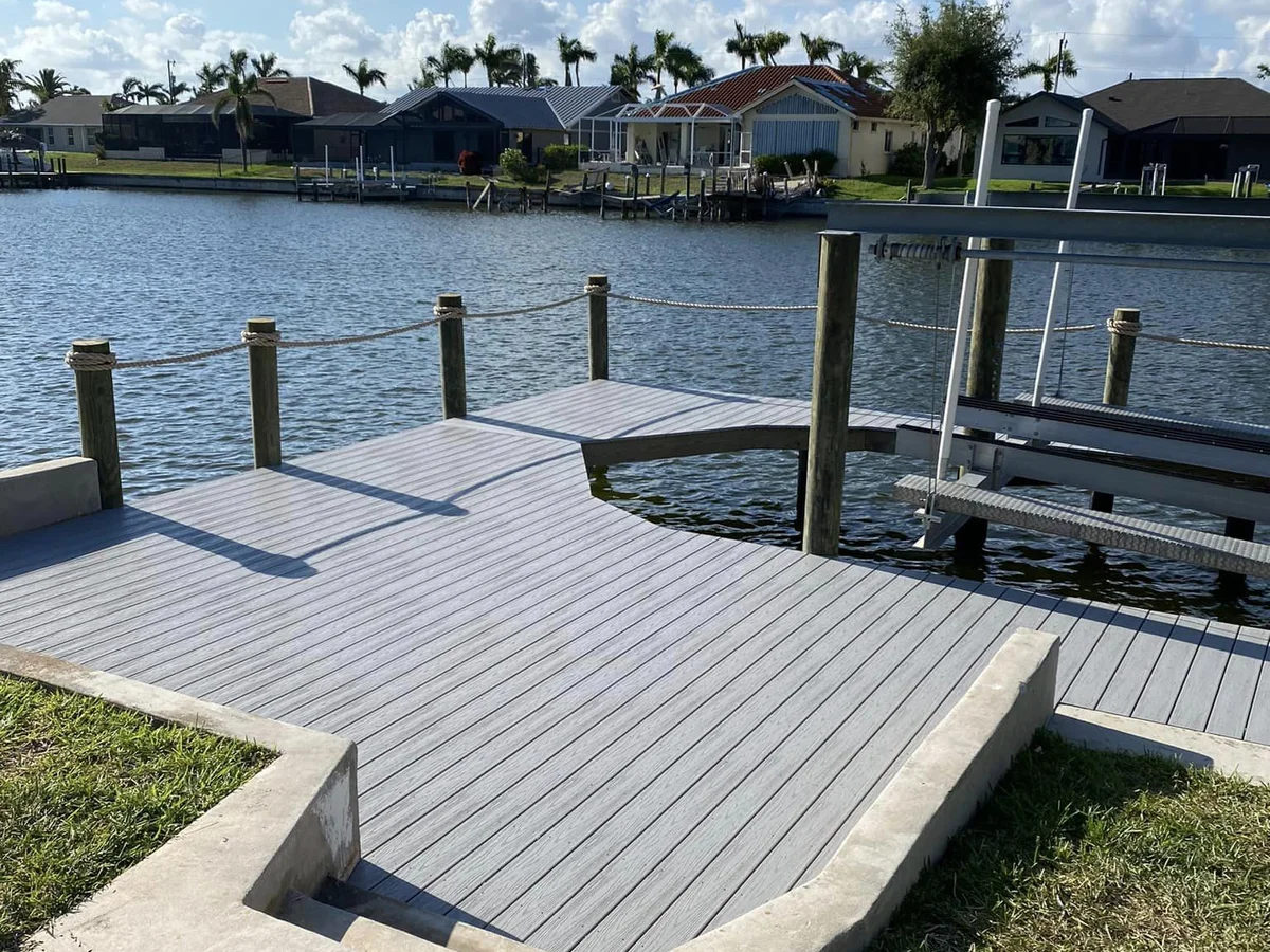 Dock and boat lift waterfront project | Top Notch Docks Waterfront dock and boat lift work by Top Notch Docks