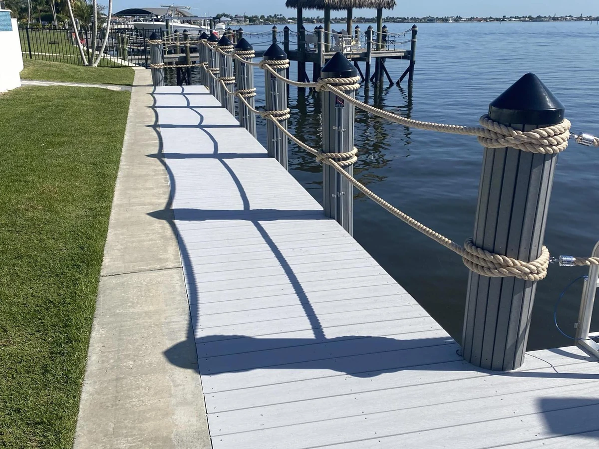 Finished waterfront dock walkway from the Top Notch Docks project library